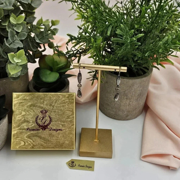 Premier Designs Vintage Gunmetal Beads‎ Dangle Hook Earrings - Picture 5 of 5